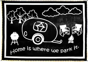 Stylish Camping LED Illuminated Patio Mat - Reversible RV Home Mat 8x11