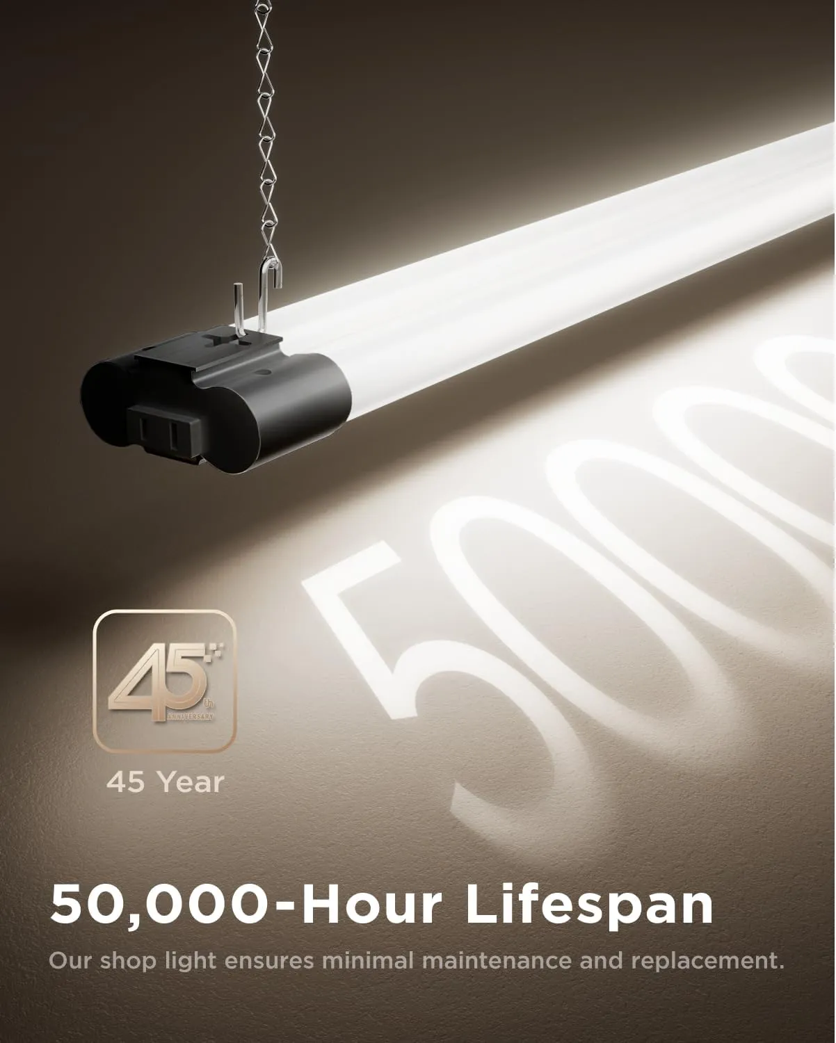 Sunco LED Shop Lights for Workshop 4FT, Linkable Garage Lighting, 4500 LM, 40W (150W Equivalent), 5000K Daylight, Surface   Suspension Mount, 48 Inch Integrated Fixture, Black 4 Pack