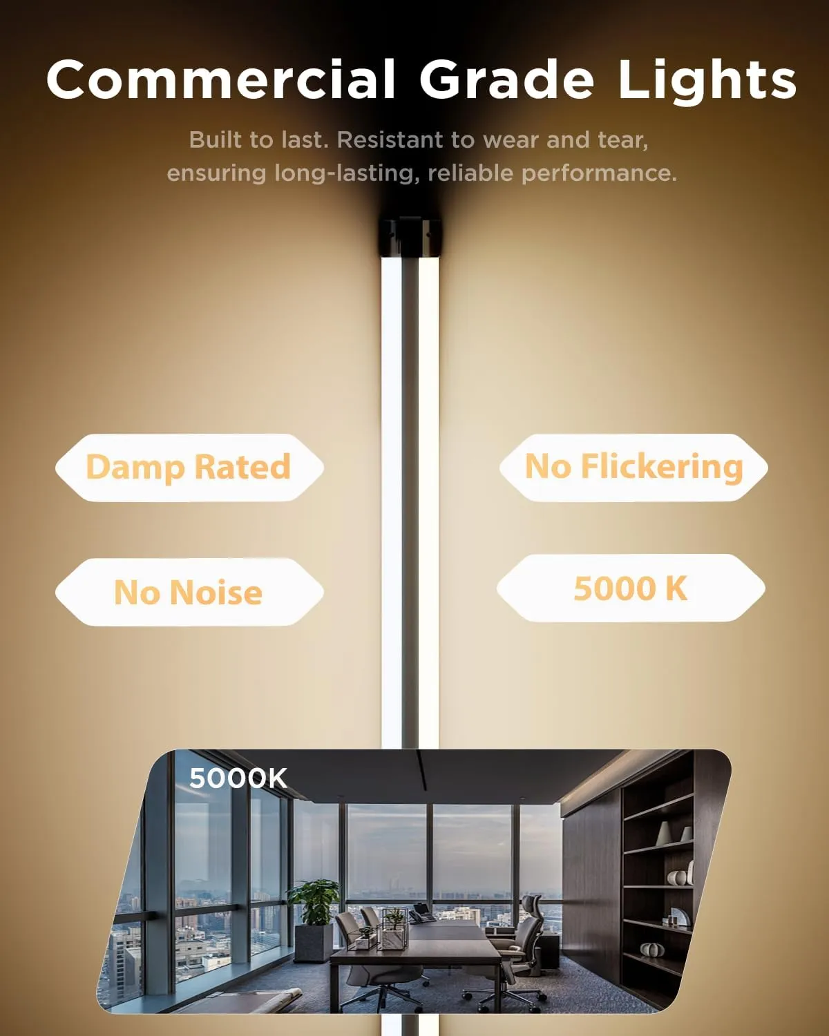 Sunco LED Shop Lights for Workshop 4FT, Linkable Garage Lighting, 4500 LM, 40W (150W Equivalent), 5000K Daylight, Surface   Suspension Mount, 48 Inch Integrated Fixture, Black 4 Pack