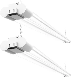 Sunco LED Shop Lights for Workshop 4FT, Linkable Garage Lighting, 4500 LM, 40W (150W Equivalent), 5000K Daylight, Surface   Suspension Mount, 48 Inch Integrated Fixture, White 2 Pack.