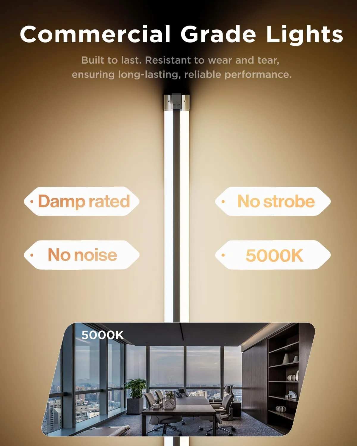 Sunco LED Shop Lights for Workshop 4FT, Linkable Garage Lighting, 4500 LM, 40W (150W Equivalent), 5000K Daylight, Surface   Suspension Mount, 48 Inch Integrated Fixture, White 4 Pack.