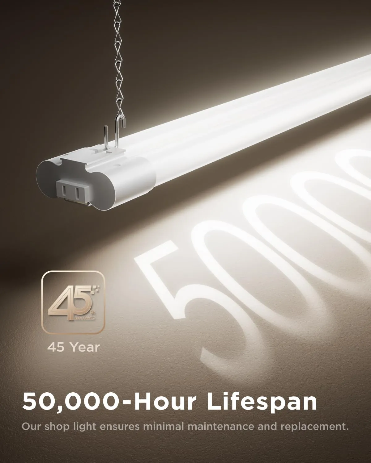 Sunco LED Shop Lights for Workshop 4FT, Linkable Garage Lighting, 4500 LM, 40W (150W Equivalent), 5000K Daylight, Surface   Suspension Mount, 48 Inch Integrated Fixture, White 4 Pack.