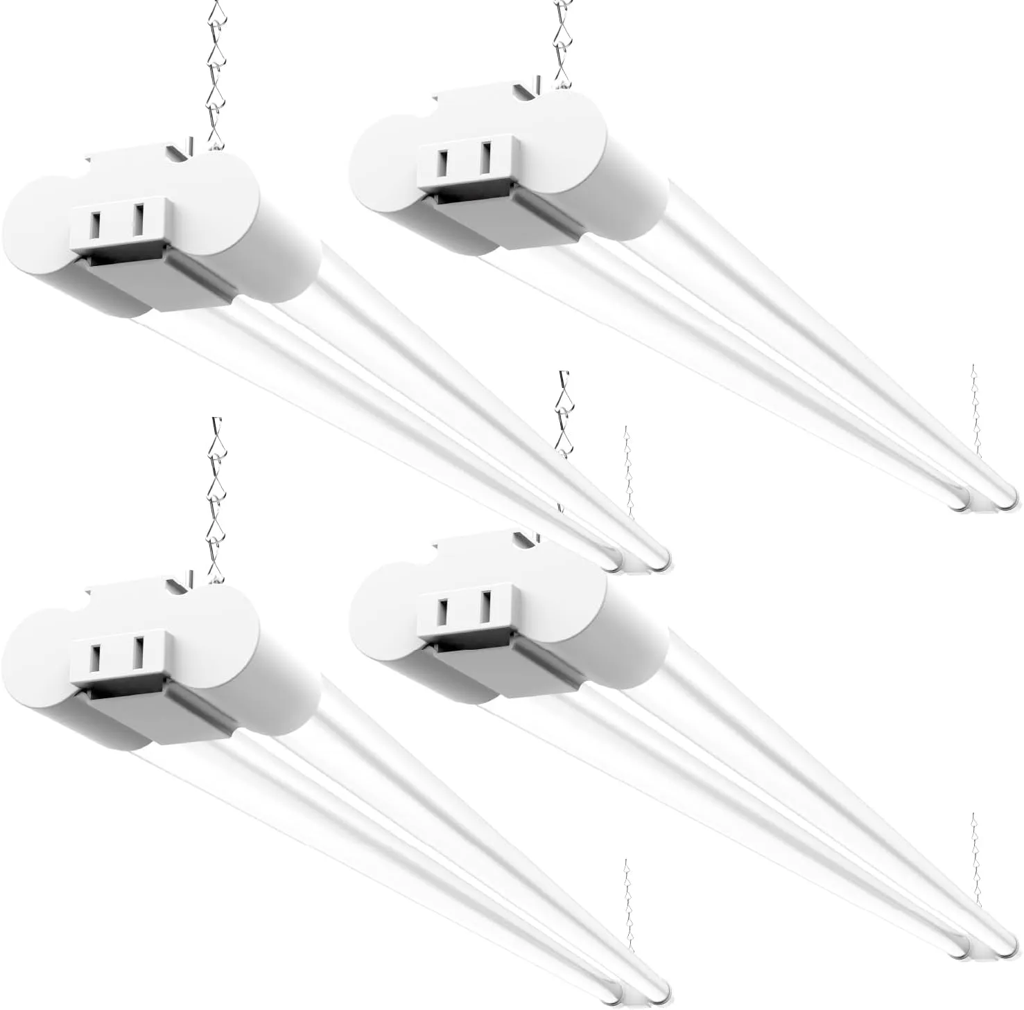 Sunco LED Shop Lights for Workshop 4FT, Linkable Garage Lighting, 4500 LM, 40W (150W Equivalent), 6000K Daylight Deluxe, Surface   Suspension Mount, 48 Inch Integrated Fixture, White 4 Pack