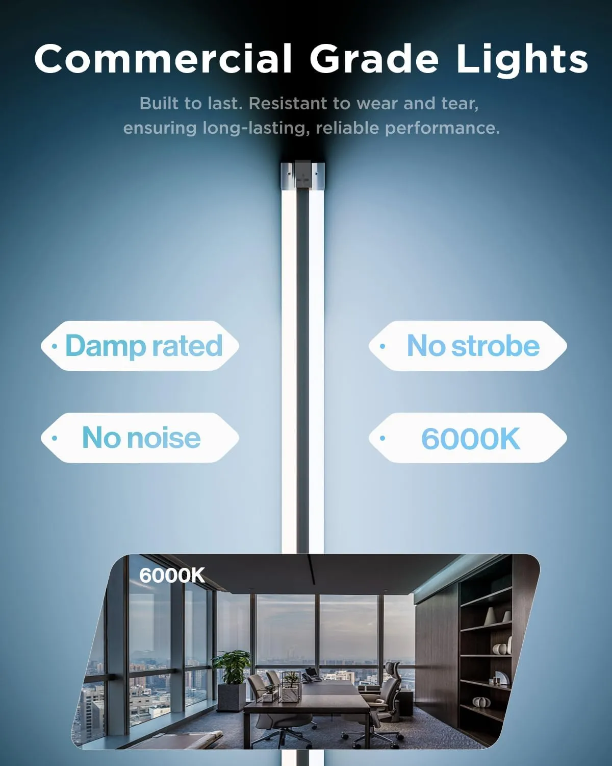 Sunco LED Shop Lights for Workshop 4FT, Linkable Garage Lighting, 4500 LM, 40W (150W Equivalent), 6000K Daylight Deluxe, Surface   Suspension Mount, 48 Inch Integrated Fixture, White 4 Pack