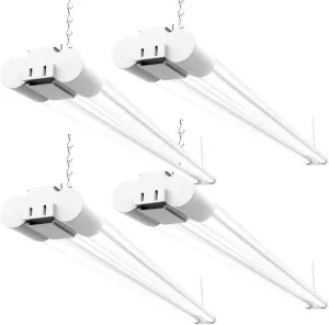 Sunco LED Shop Lights for Workshop 4FT, Linkable Garage Lighting, 4500 LM, 40W (150W Equivalent), 6000K Daylight Deluxe, Surface   Suspension Mount, 48 Inch Integrated Fixture, White 4 Pack