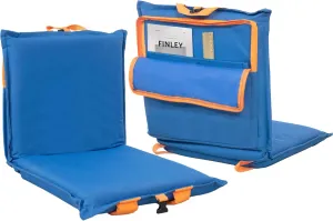 Sundale Outdoor Portable Stadium Seat with Back Support, Meditation Folding Chair Lounge Chair, Navy