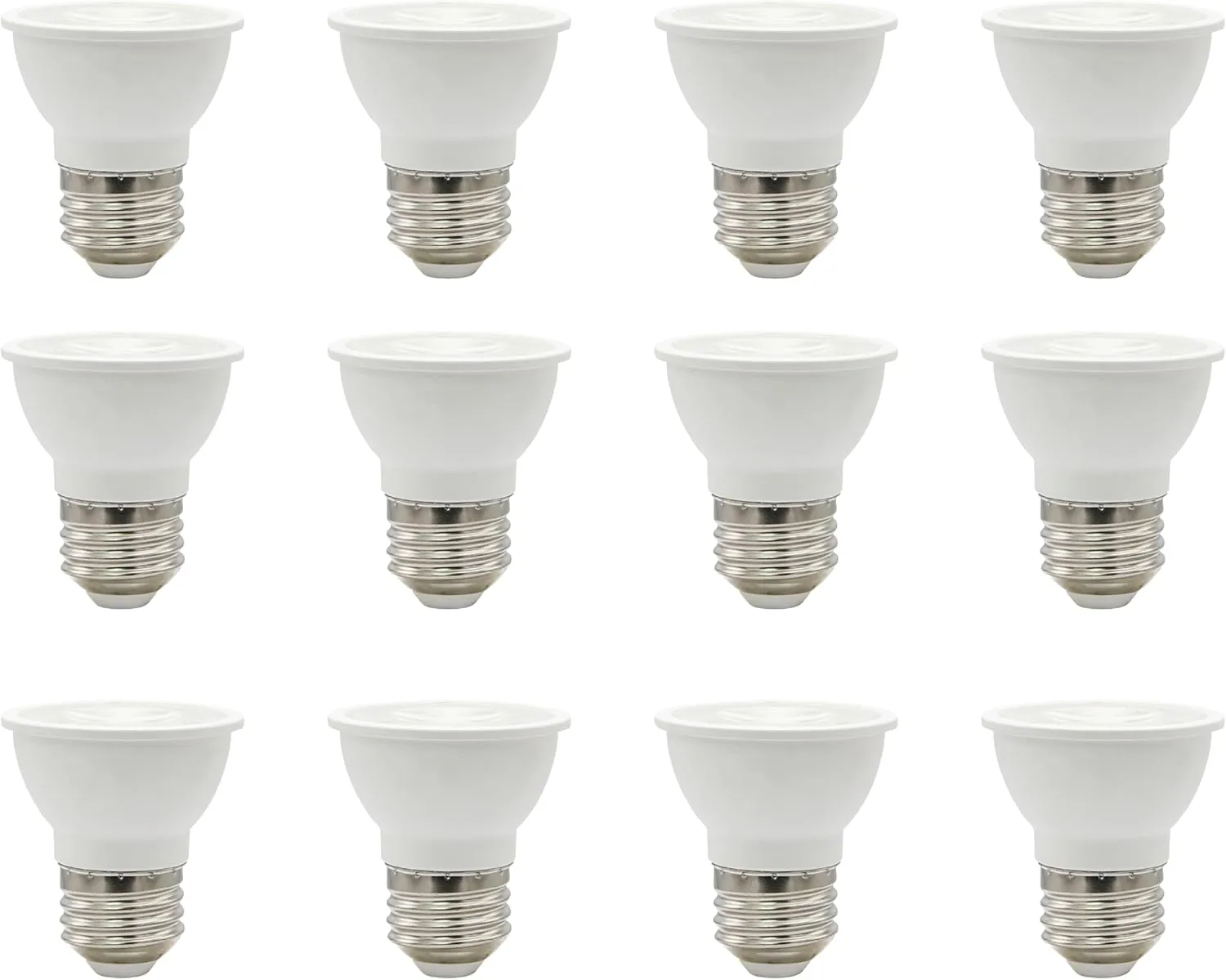 Sunlite LED PAR16 Short Neck Recessed Flood Light Bulb 6-Watt, (50W Halogen Replacement), 500 Lumens, Medium E26 Base, Dimmable, 90 CRI, ETL Listed, Title 20 Compliant, 12 Count, 3000K Warm White