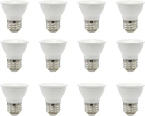 Sunlite LED PAR16 Short Neck Recessed Flood Light Bulb 6-Watt, (50W Halogen Replacement), 500 Lumens, Medium E26 Base, Dimmable, 90 CRI, ETL Listed, Title 20 Compliant, 12 Count, 3000K Warm White