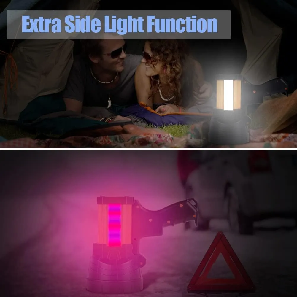 Super Bright Rechargeable Spotlight,Handheld Rechargeable LED Flashlight Ultra-Long Standby Lightweight Tactical Searchlight with USB Output Aluminium Alloy Golden Camping Light (Yellow Light)