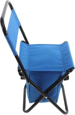 SUPVOX Outdoor Folding Chair with Comfortable Backrest Portable Beach Stool for Camping Fishing Hiking and to Fold with Carry Strap and Under Seat Pouch