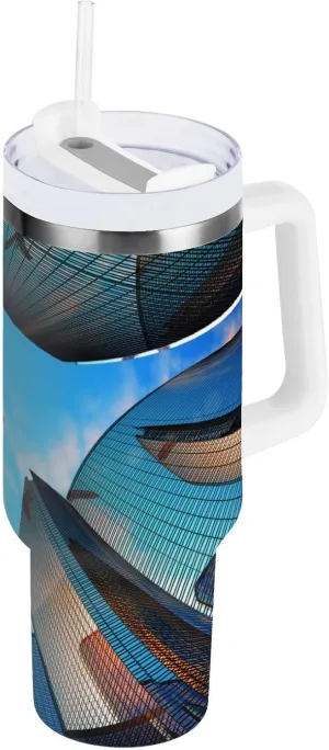 susiyo 40oz Stainless Steel Vacuum Insulated Tumbler with Lid and Straw,Skyscraper Double Wall Thermal Tumbler Cup Leak Resistant Water Bottle Travel Mug for Sports School Work Car