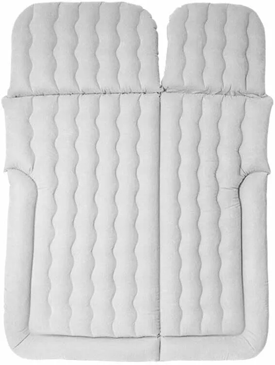 SUV Air Mattress Camping Bed with 2 Pcs Pillows, 68.9 * 51.2'' Inflatable Thickened Car Air Bed Travel Camping Bed with Air Pump Portable Sleeping Pad Mattress for Car Travel Camping (Grey)