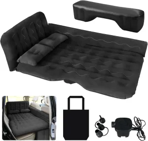 SUV Air Mattress Car - Thickened & Inflatable car air Mattress Back seat for Sleeping Pad, Car Mattress Back Portable Integrated SUV Camping Bed with 2-in-1 Air Pump, Pillows & Carry Bag