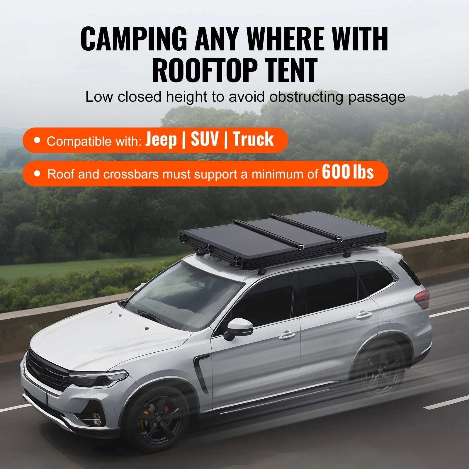 SUV Great value Waterproof Rooftop Tent Person VEVOR for Shell 2-3 Jeep Ladder Complete product line w/ Truck Hard