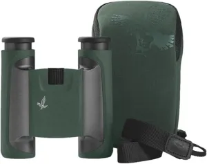 SWAROVSKI Optik 10x25 CL Pocket Binocular with Long Eye Relief and Folding Bridge Design (Green, Wild Nature Field Bag)