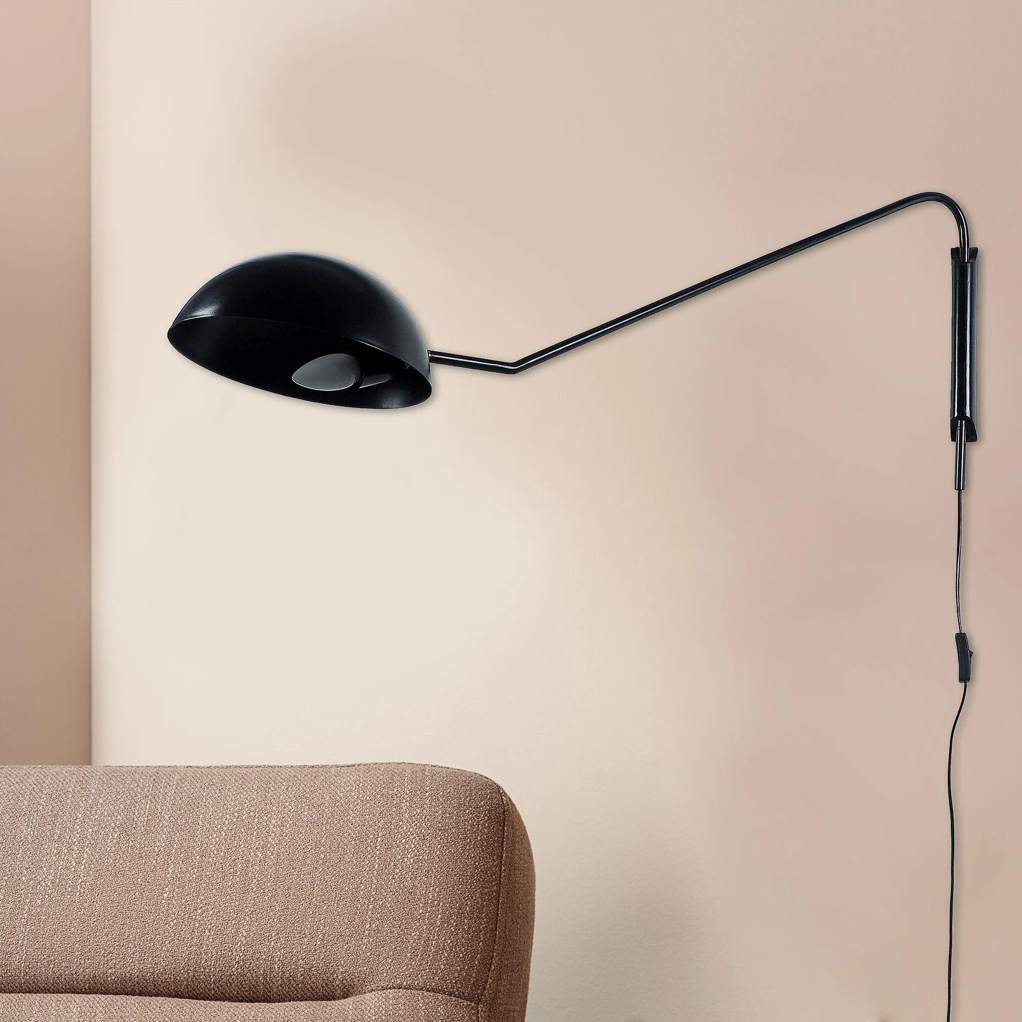 Swiveling Black Metal Wall Light by SS Lightings