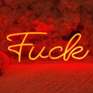 SYLHOME LED Neon Light Sign Fuck Red 15.8"X5.9" Cool Wall Decor Sign for Bedroom Kid's Room Man Cave Bar Pub Club Game Room, Birthday Party Performance Sign Decor 5V USB Powered Night Light