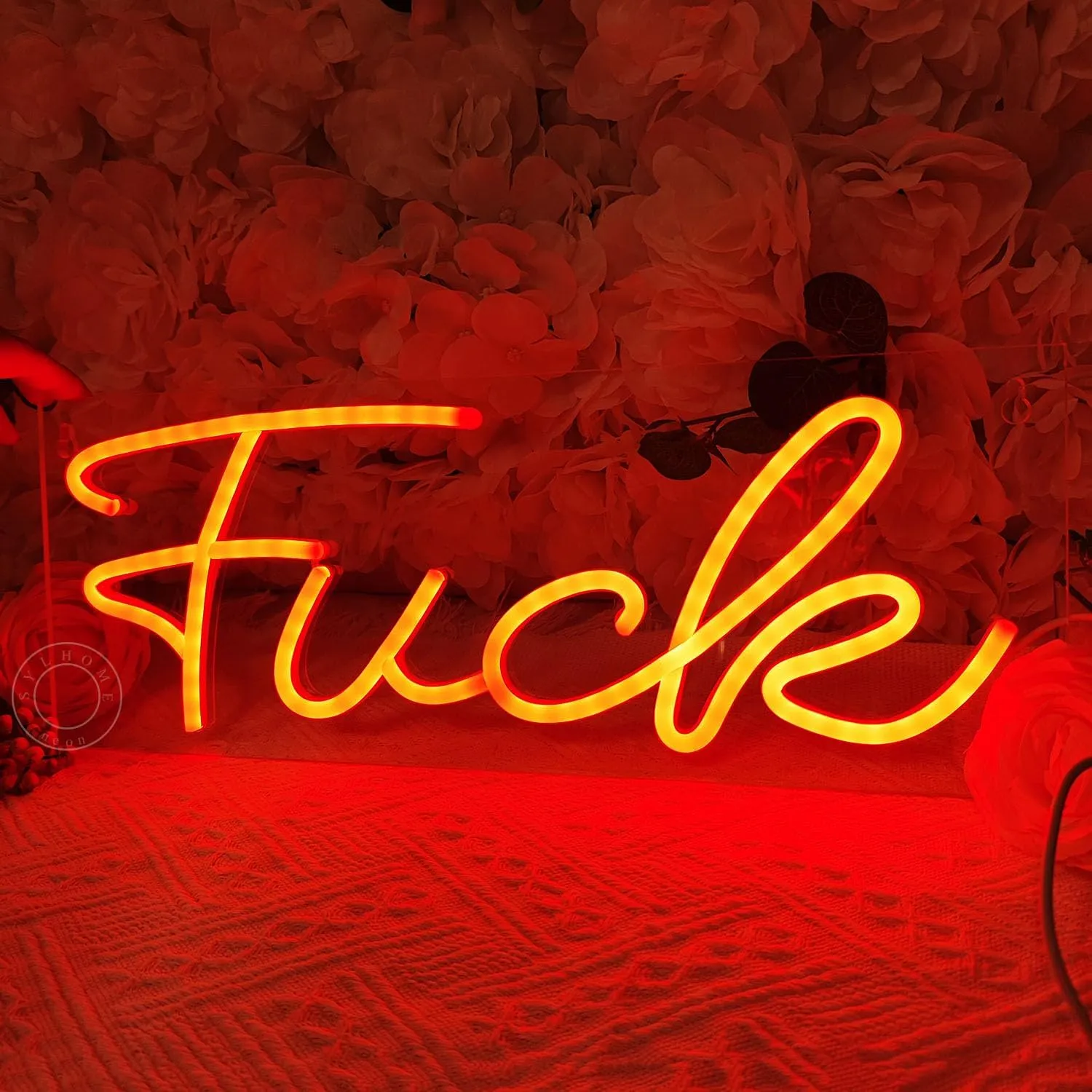 SYLHOME LED Neon Light Sign Fuck Red 15.8"X5.9" Cool Wall Decor Sign for Bedroom Kid's Room Man Cave Bar Pub Club Game Room, Birthday Party Performance Sign Decor 5V USB Powered Night Light