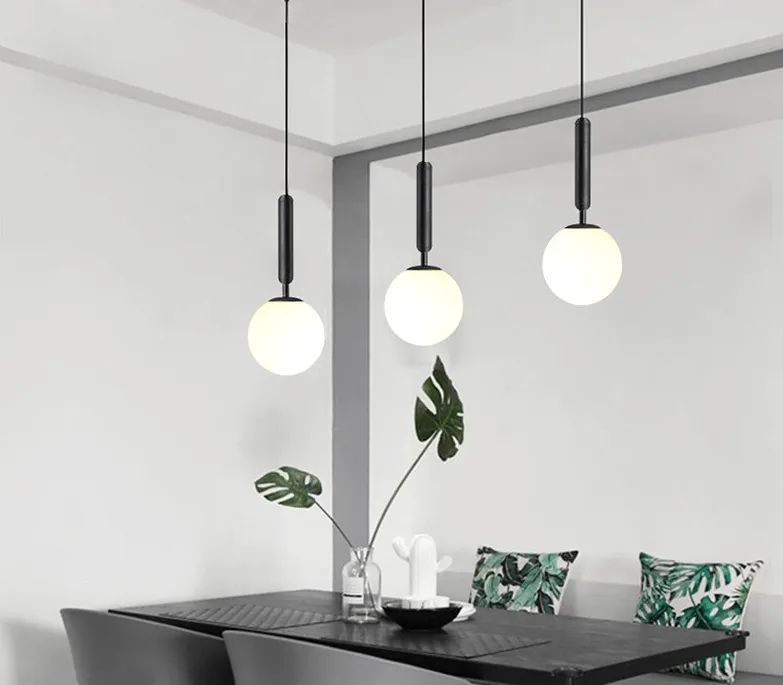 Taavita LED Kitchen Hanging Lights - Modern Glass Ball Light Fixtures