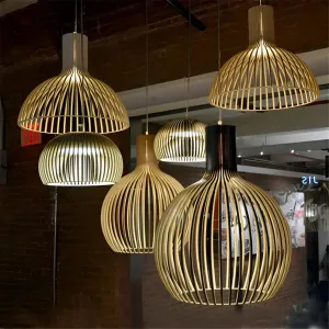 Taavita Pendant Light - Vintage-Inspired Wooden Hanging Lamp