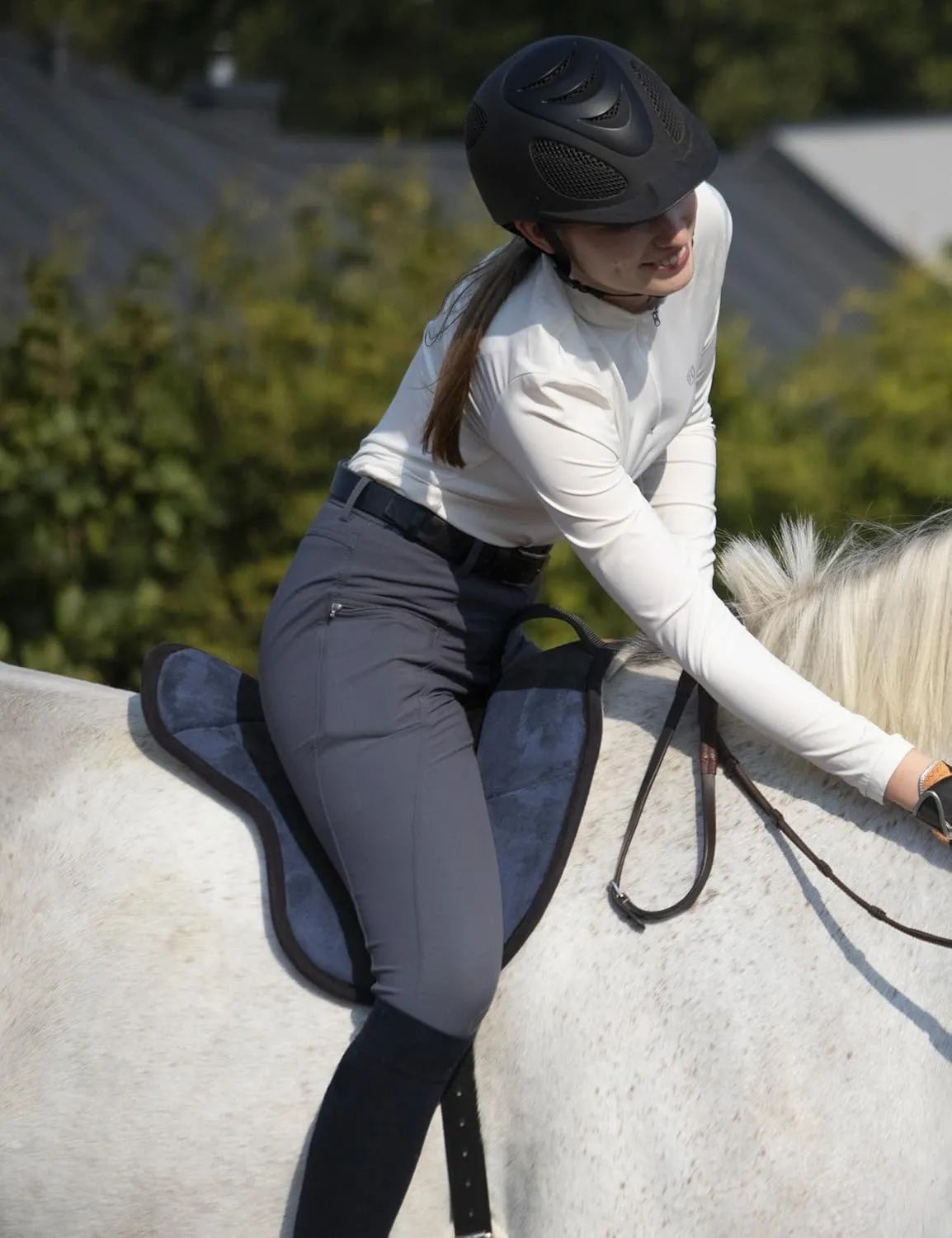 Tackmore Bareback Pad with Adjustable Girth Shock-Absorbing Riding Pad for Horse Riders