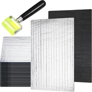 Tallew 31 Pcs 196 Mil Car Sound Deadening Mat Sound Deadener Automotive Audio Noise Insulation Dampening Insulation Mat with Rubber Roller for Hood Ceiling Door 15.7 x 9.8 in Each Sheet