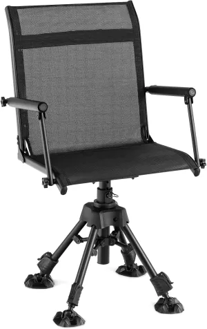 Tangkula Hunting Chair, 360 Degree Silent Swivel Blind Chair with 4 Adjustable Legs, Foot Pads & Armrests, Portable Folding Hunting Chairs for Blinds, Fishing, Camping