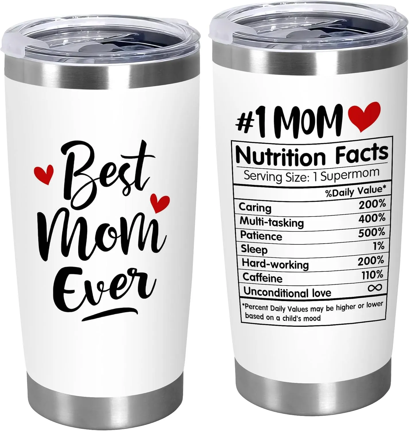 TEEZWONDER Gifts for Mom from Daughter Son - 20 oz Stainless Steel Insulated Coffee Tumbler with Lid - Mom Birthday Gifts for Women, Mama Gift Ideas, Insulated Tumblers for Women
