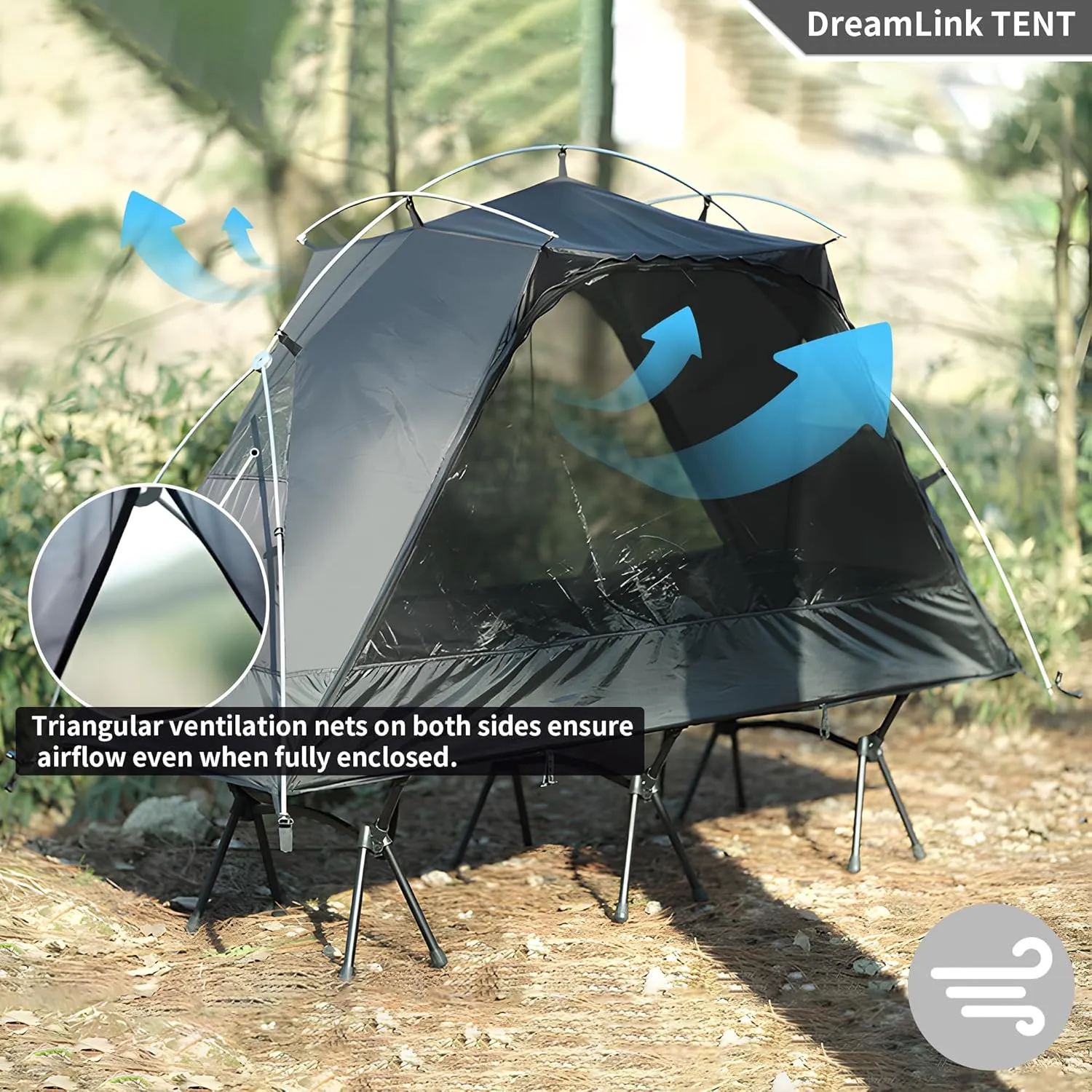 TENPLAY 1-Person Cot Tent Flysheet,Must be Used with Matching Inner Tent, Lightweight,Waterproof, Sun Protection,Nylon, Easy Setup,Expandable Rainfly for Camping, Hiking, Backpacking, Picnics