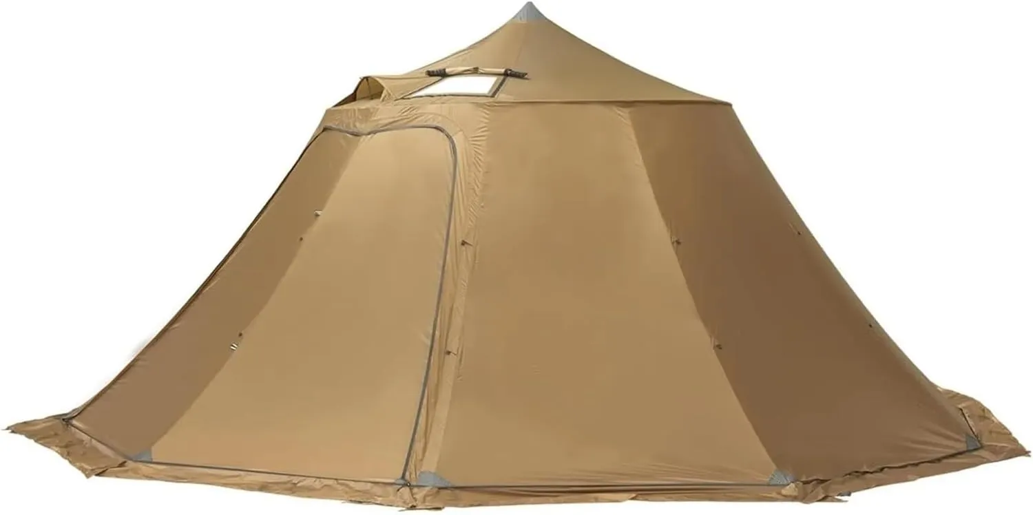Tent Outdoor Camping Tent 6 Person Inner Tent and Ground Sheet Stove Tent Lightweight (Color : 70D)