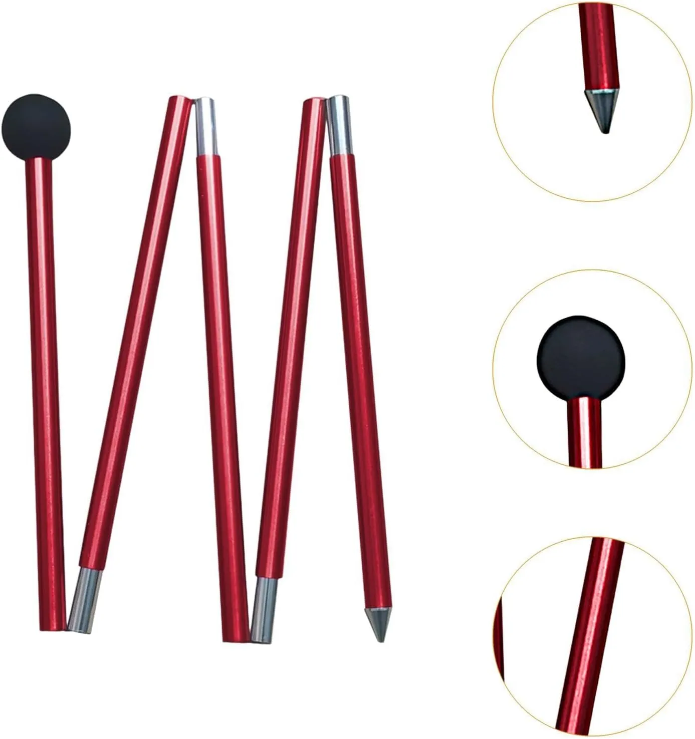 Tent Rod Canopy Rod Bracket 2M Multifunctional,Five Sections Shelter Building Tarp Pole Tent Pole for Hiking Beach Outdoor