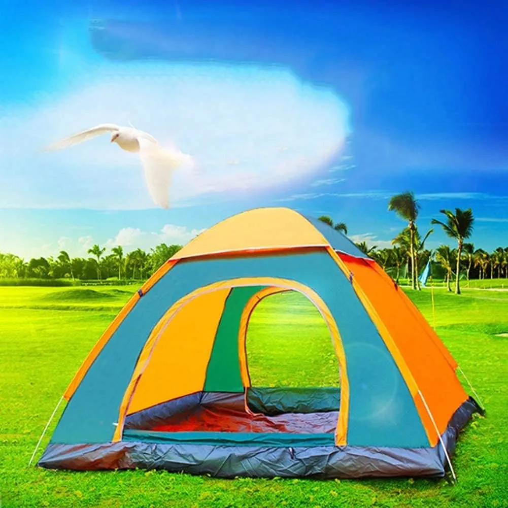 Tent Ultralight Portable Outdoor Camping Folding Automatic 3-4 Person Waterproof Family Tents (3 Eller 4 personer Bl?)