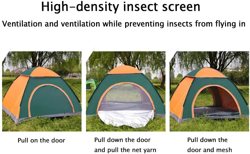 Tent Ultralight Portable Outdoor Camping Folding Automatic 3-4 Person Waterproof Family Tents (3 Eller 4 personer Bl?)