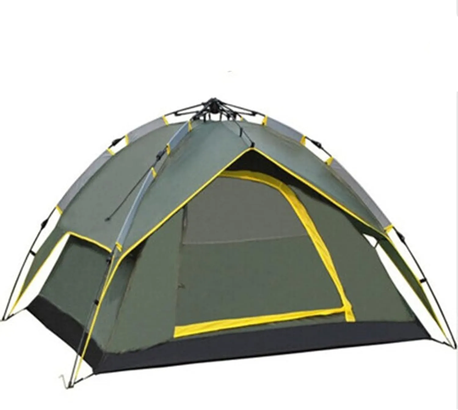 Tents 3-4 Person Hydraulic Automatic Camping Tent Double Layer Instant Setup Outdoor Family Tent Portable Backpacking Tent for Hiking, Army Green
