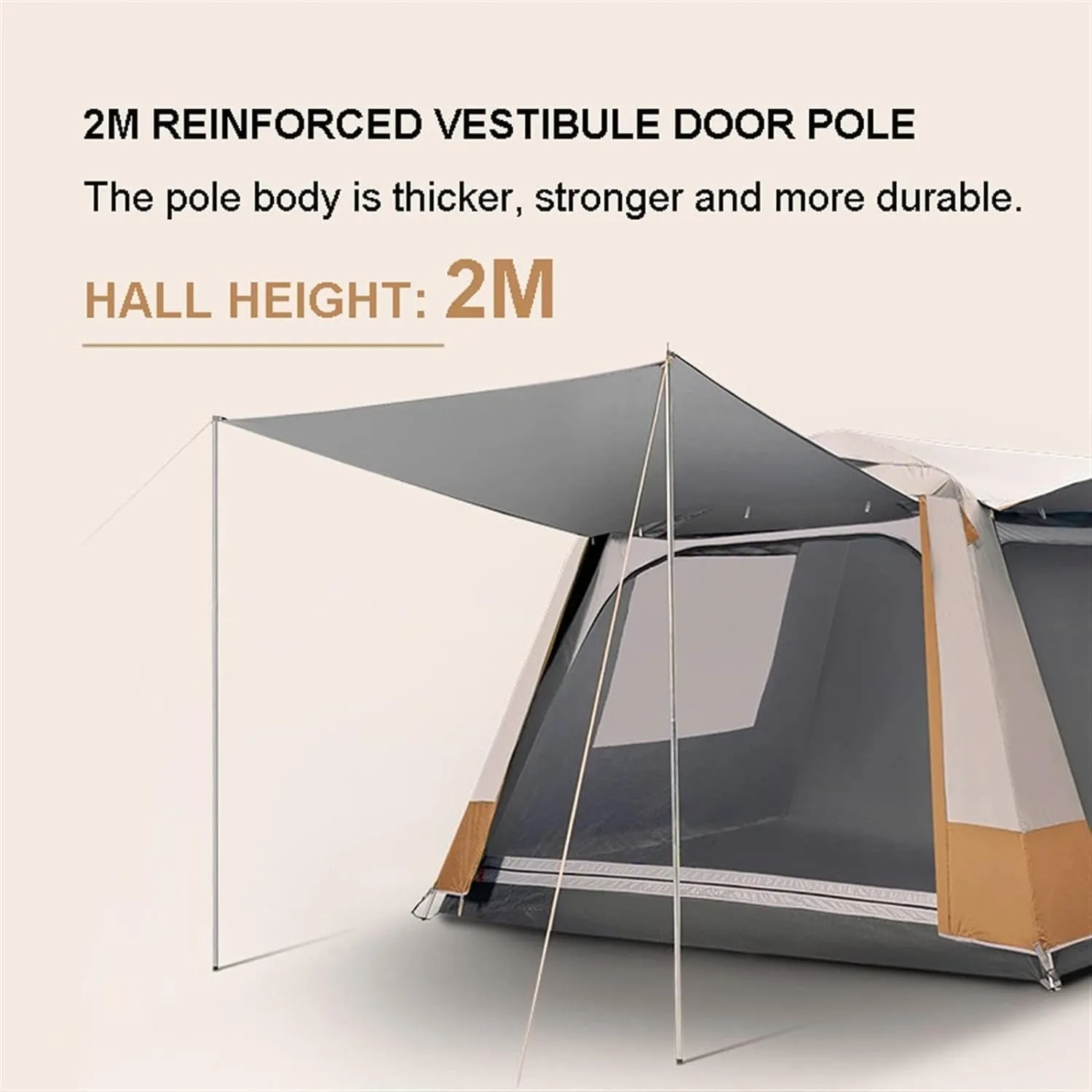Tents 435 * 285 * 195CM Large Camping Tent Outdoor Outdoor House Two Room and One Living Big Space for 4-8 Person Rainroof Automatic Tent (Dark Green One Size)