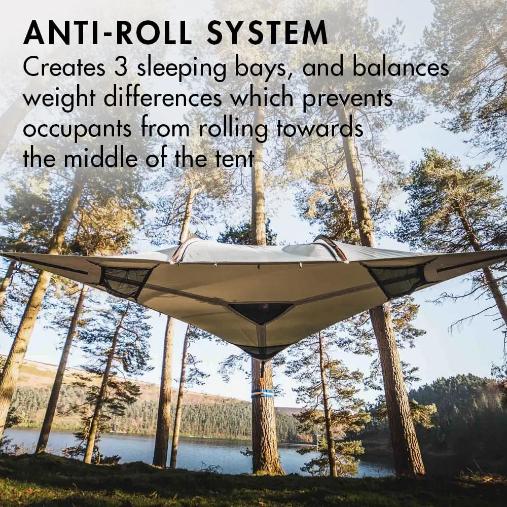 Tentsile Stingray V3 Tree Tent, Camping Hammock Tent, 3P Capacity, Portable Tree House Shelter for Campers, Backyards, Campgrounds, Designed in The UK