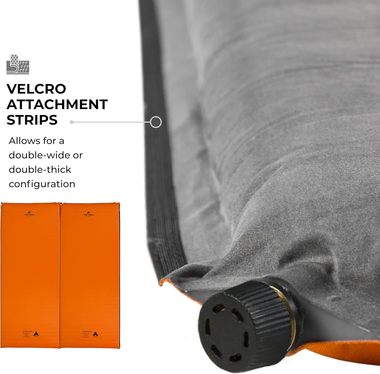 Teton Self Inflating Sleeping Pad, Inflatable Camping Sleeping Pads, Compact Mat for Camping, Backpacking, and Hiking.
