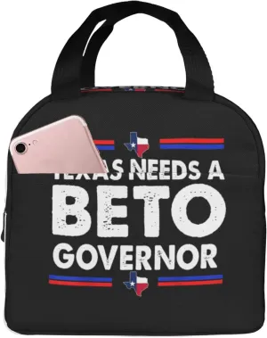 Texas Needs A Beto Governor Reusable Portable Foil Thickened Insulated Bento Bag For Both Men And Women