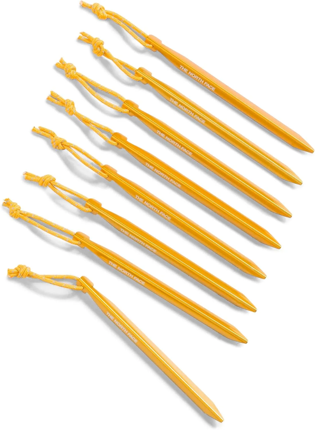 The North Face V-Stake M Tent Stakes (8-Pack) | Aluminum Ground Anchors for Camping, Lightweight Design, Heavy Duty Strength, Summit Gold, One Size