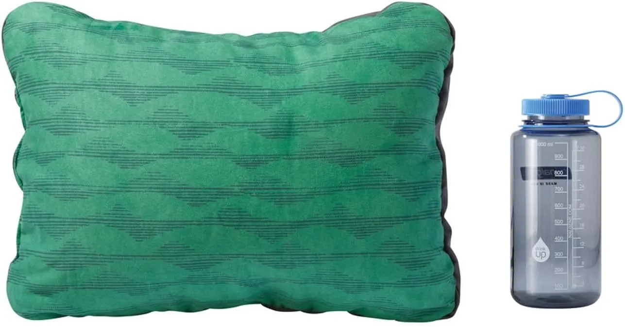 Therm-a-Rest Compressible Pillow Cinch for Camping, Backpacking, Airplanes and Road Trips, Small - 12 x 16 Inch, Green Mountains Print