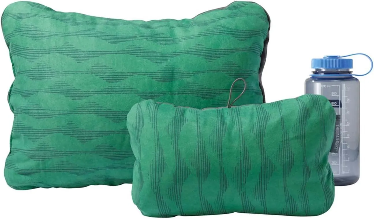 Therm-a-Rest Compressible Pillow Cinch for Camping, Backpacking, Airplanes and Road Trips, Small - 12 x 16 Inch, Green Mountains Print