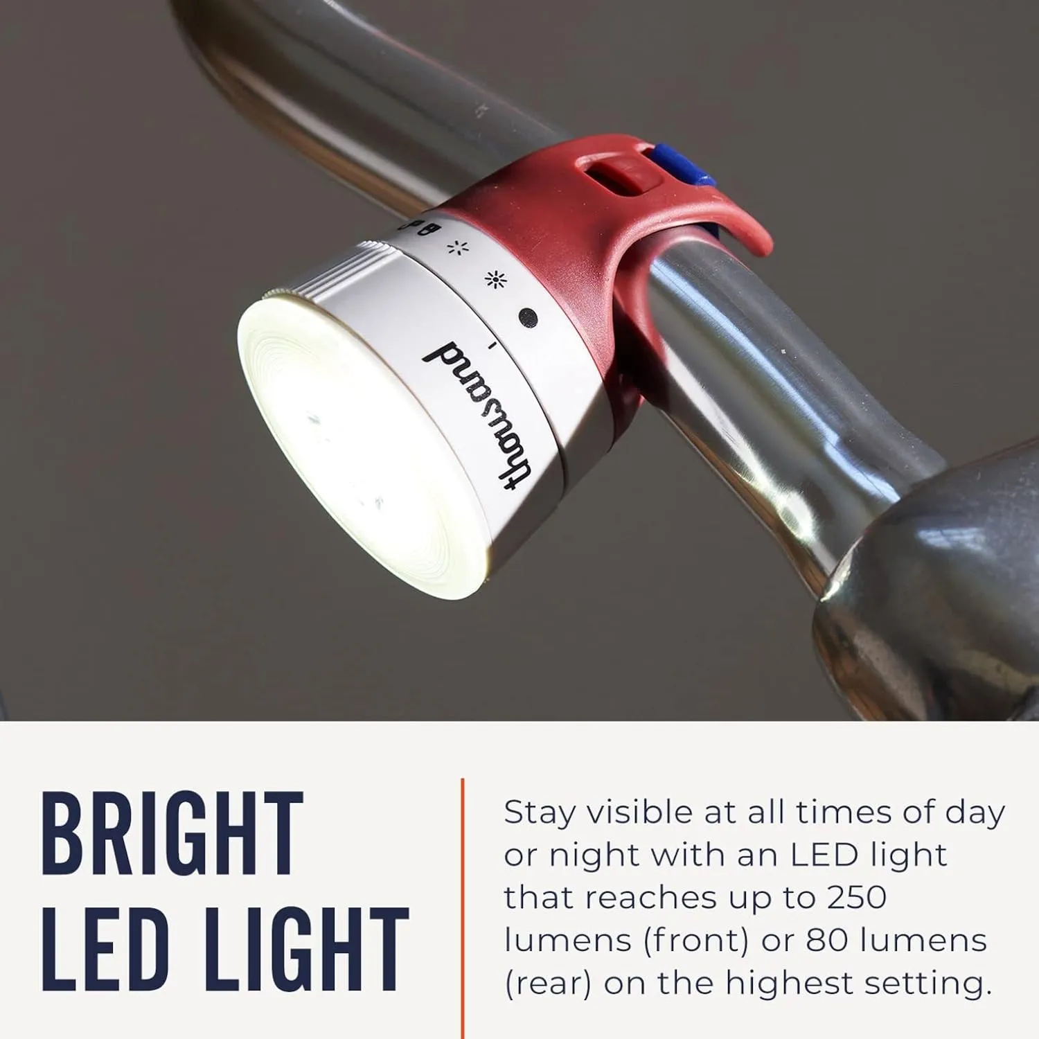 Thousand Traveler Magnetic Bike Light - High Lumen Rechageable LED Bicycle & E-Bike Light - Night Riding Safety Accessory - Solid & Flashing Mode Settings - Headlight, Tail Light, and Sets