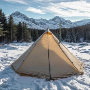 Tipi Hot Tent with Fire Retardant Stove Jack for Flue Pipes 2 Person Hot TentLightweight Height 6.56ft Standing Fanmily Camping and Hiking
