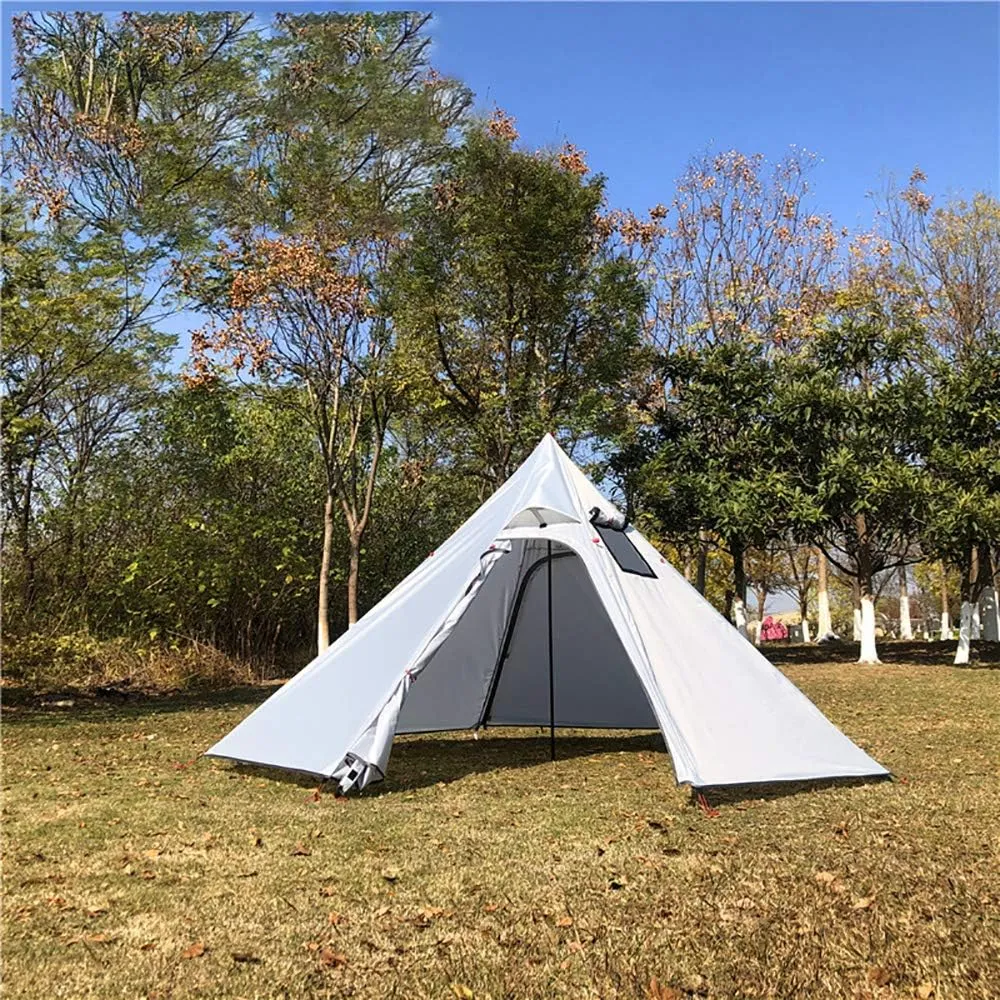 Tipi Hot Tent with Fire Retardant Stove Jack for Flue Pipes, 2~3 Person, Lightweight, Teepee Tents for Family Team Outdoor Backpacking Camping Hiking