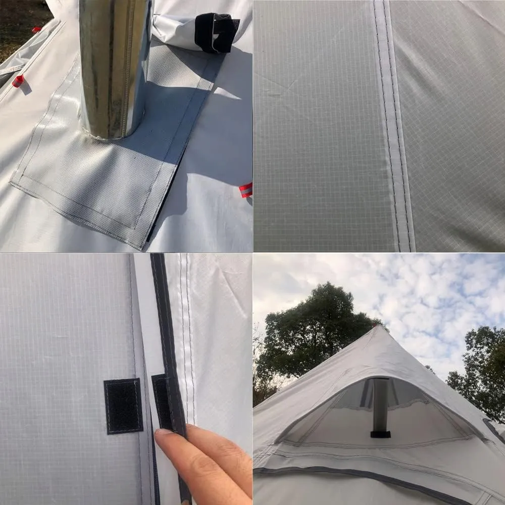 Tipi Hot Tent with Fire Retardant Stove Jack for Flue Pipes, 2~3 Person, Lightweight, Teepee Tents for Family Team Outdoor Backpacking Camping Hiking