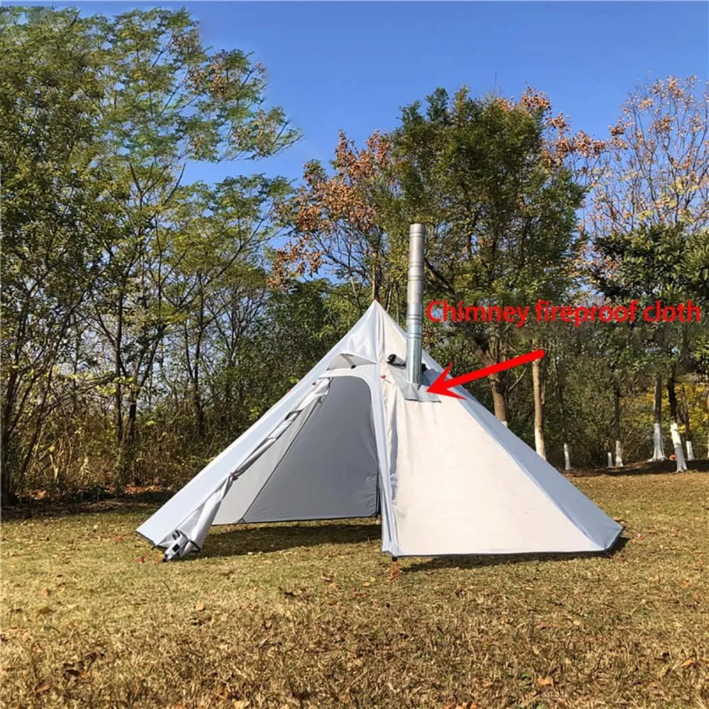 Tipi Hot Tent with Fire Retardant Stove Jack for Flue Pipes, 2~3 Person, Lightweight, Teepee Tents for Family Team Outdoor Backpacking Camping Hiking