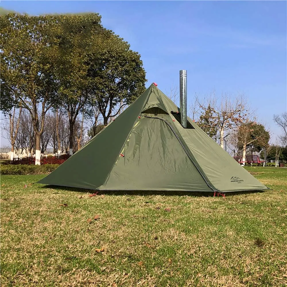 Tipi Hot Tent with Fire Retardant Stove Jack for Flue Pipes, 2~3 Person, Lightweight, Teepee Tents for Family Team Outdoor Backpacking Camping Hiking