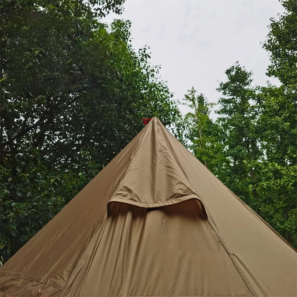 Tipi Hot Tent with Fire Retardant Stove Jack for Flue Pipes, 3~4 Person, Lightweight, Teepee Tents with Snow Skirt for Family Team Outdoor Backpacking Camping Hiking