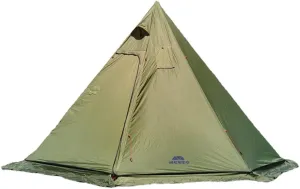 Tipi Hot Tent with Fire Retardant Stove Jack for Flue Pipes, 3~4 Person, Lightweight, Teepee Tents with Snow Skirt for Family Team Outdoor Backpacking Camping Hiking