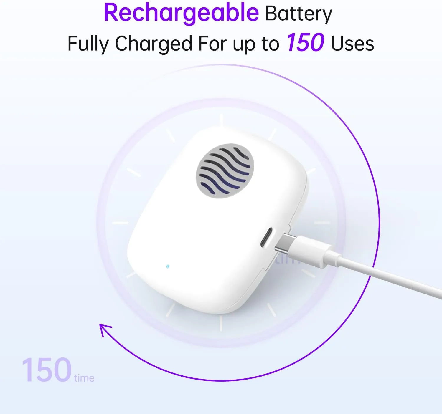 Toothbrush Holder, Toothbrush Cleaner Case, Portable USB Charging Toothbrush Cover with U V-C Light, Travel Toothbrush Holder (White-Fan)